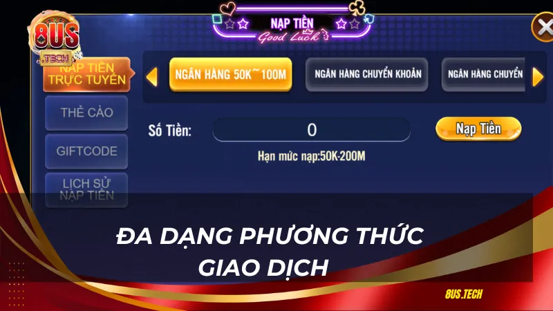 Da dạng phương thức giao dịch