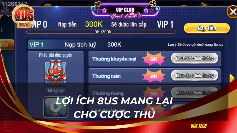 Lợi ích 8US mang lại cho cược thủ