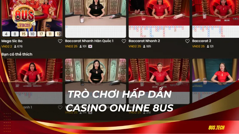 Trò chơi hấp dẫn tại Casino online 8US